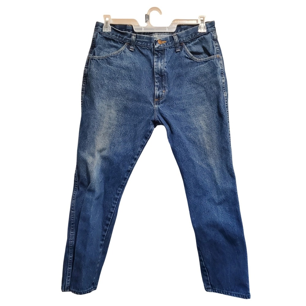 Rustler Men's Classic Blue Denim Jeans 36x30 Straight Leg Cotton